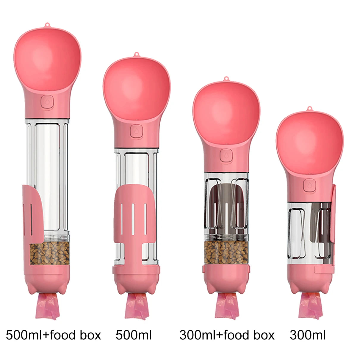 3-in-1 Portable Pet Water Bottle, Food Feeder & Waste Dispenser