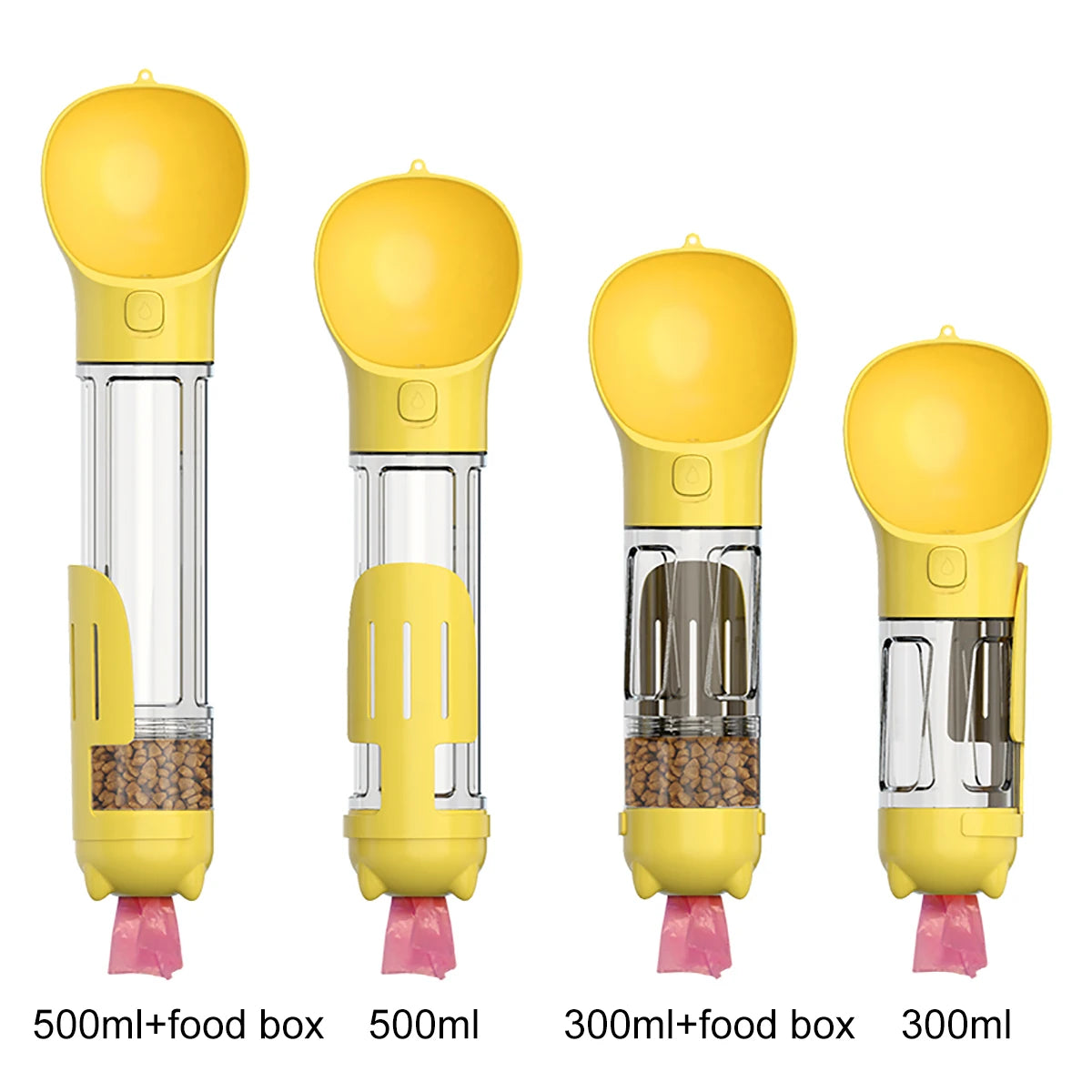 3-in-1 Portable Pet Water Bottle, Food Feeder & Waste Dispenser